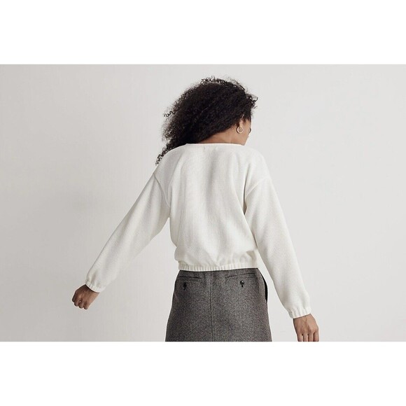NWT Madewell Ottoman Knit Wrap Top Beige Small - Picture 13 of 13